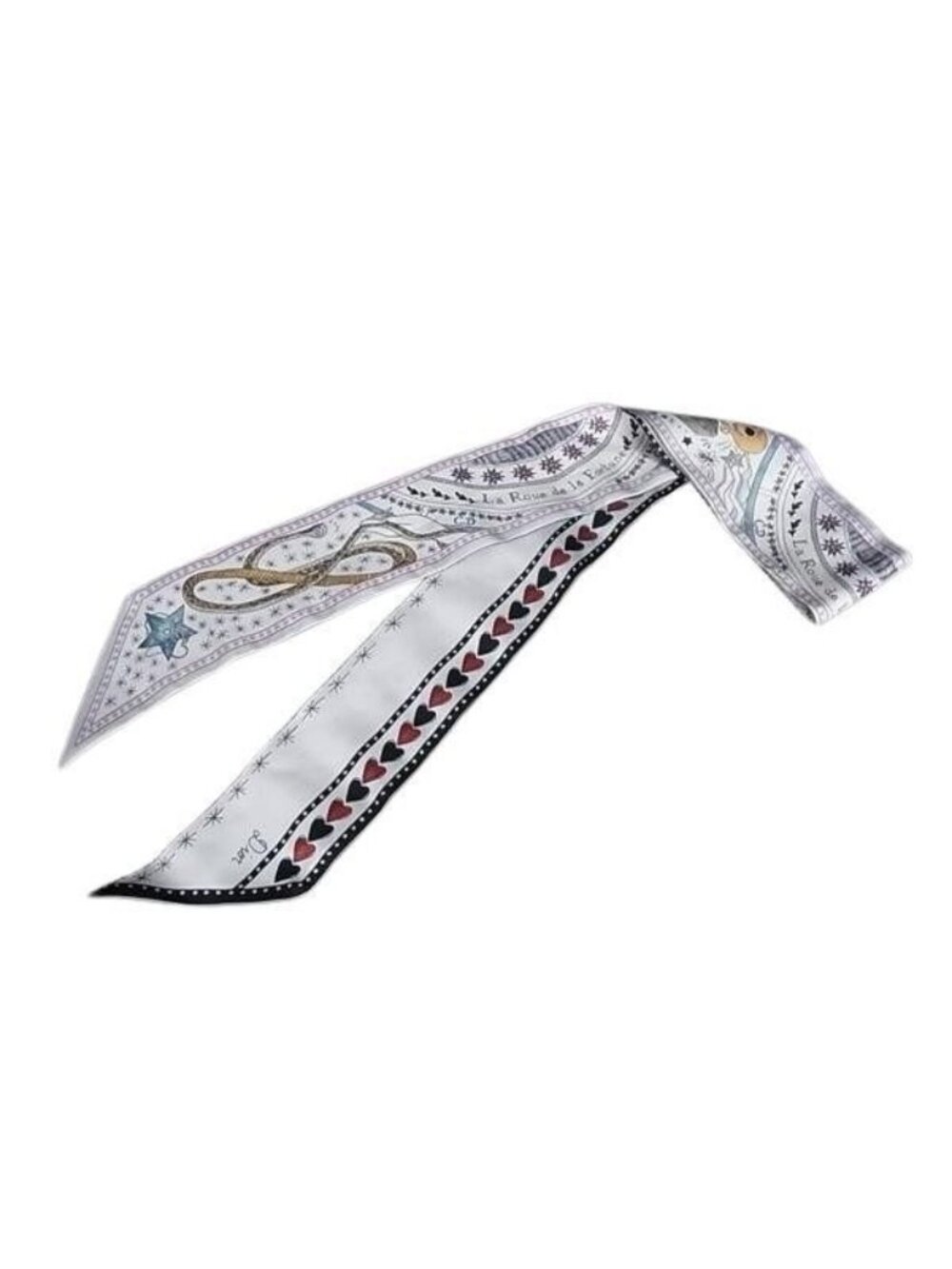 Dior Ribbon Scarf Mitzah Multicolor Silk 100% la Roue de la Fortune